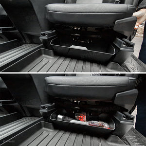 Tesla Cybertruck Front Under Seat Storage Box Tray ABS Organizer With Non-Slip Liner Pad