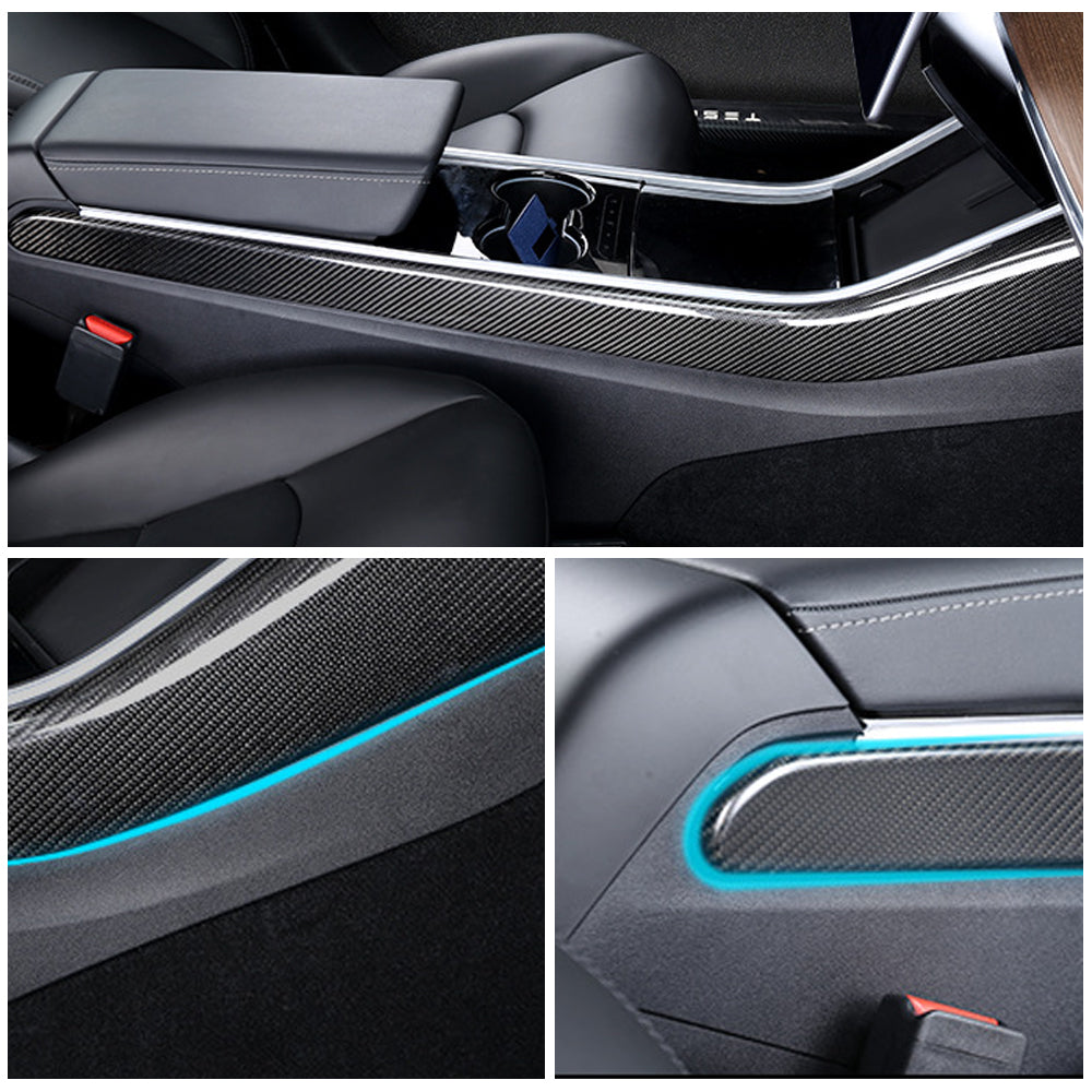 Real Carbon Fiber Center Console Side Covers For Tesla Model 3 Y Decoration Wrap Cover