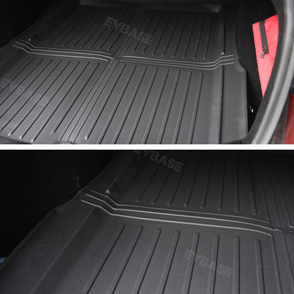 Tesla Model 3 Y Floor Mats 3D TPE Anti-Slip Waterproof All Weather Tesla Floor Mat EVBASE