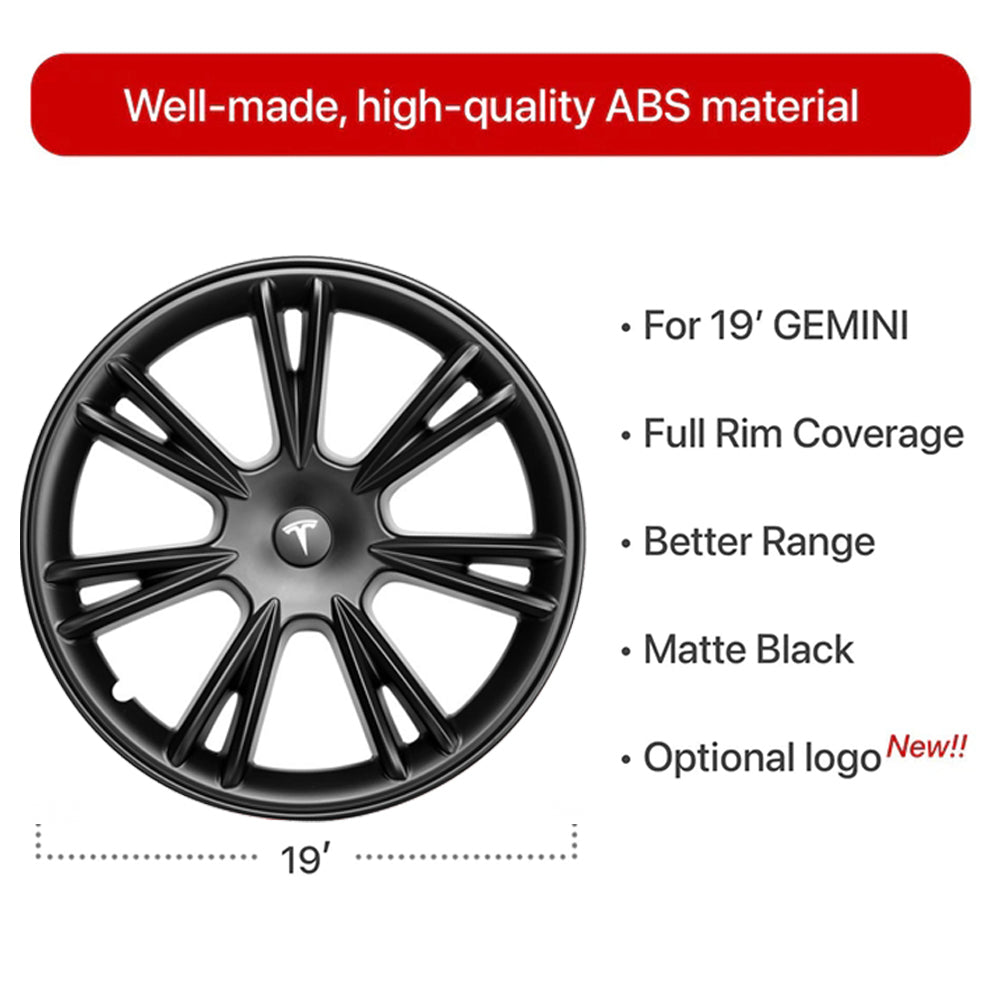 Tesla Model Y Wheel Caps Replacement for Gemini 19 Hub Caps 2020-2024 -  EVBASE-Premium EV&Tesla Accessories