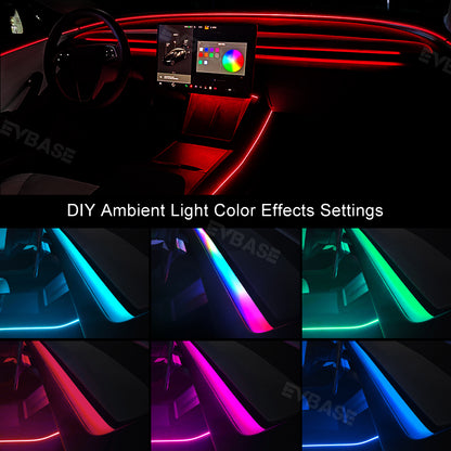 Tesla Model 3 Highland Ambient Lighting Kits Center Console Dashboard RGB LED Strip