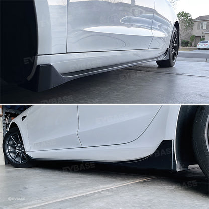 Tesla Model Y 3 Side Skirts Splitter Lip ABS Body Kit Extensions Diffuser Panel Pair F Style