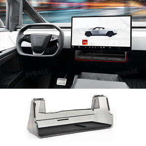 Tesla Cybertruck Under Screen Organizer Storage Box Under Center Display Hidden Shelf Tray With Silicone Pad