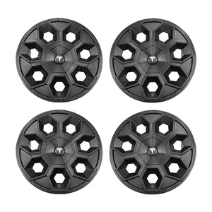 Tesla Model Y 19" Wheel Covers Hex Wedge Hubcaps Matte Black Wheel Caps Rim Protector