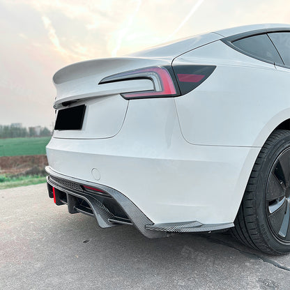 Tesla Model 3 Highland Rear Diffuser Bumper Lip ABS Spoiler Splitter Replacement With Brake Light