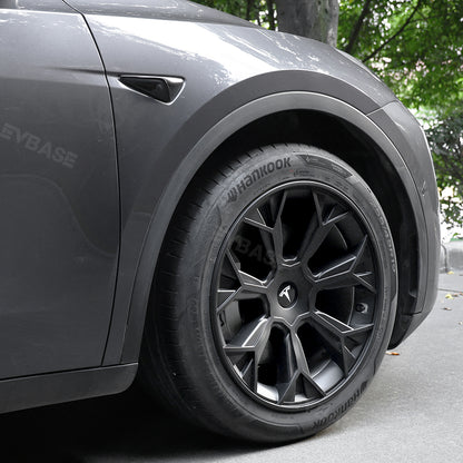 EVBASE Tesla Model Y Wheel Covers With Thunder Style 19 inch Hub Caps 4pcs Inspired by Cybertruck Model Y