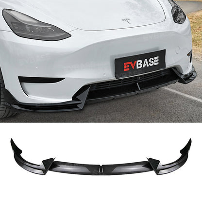 EVBASE Tesla Model Y Front Bumper Lip Fascia Front Lip Spoiler ABS Sport Body Kit Front Apron Model 3