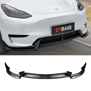 EVBASE Tesla Model Y Front Bumper Lip Fascia Front Lip Spoiler ABS Sport Body Kit Front Apron Model 3