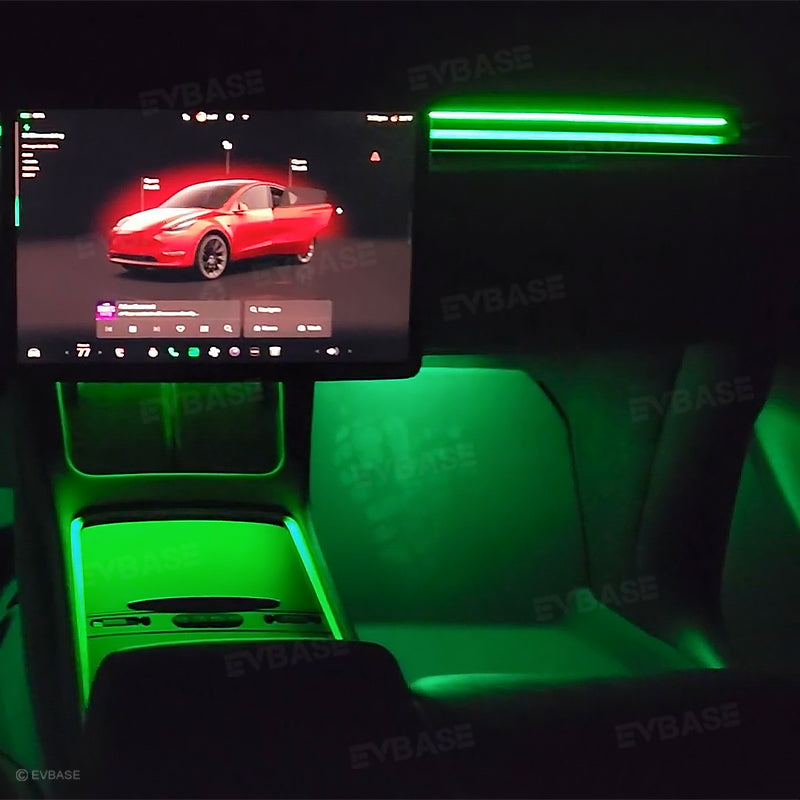 EVBASE Tesla Model 3 Y Front Footwell LED Lighting Ambient Lights Tesla Interior Accessories