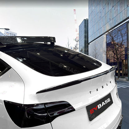 EVBASE Tesla Model Y Spoiler Real Carbon fiber Rear Trunk Lid Big Sport Spoiler Wing Glossy