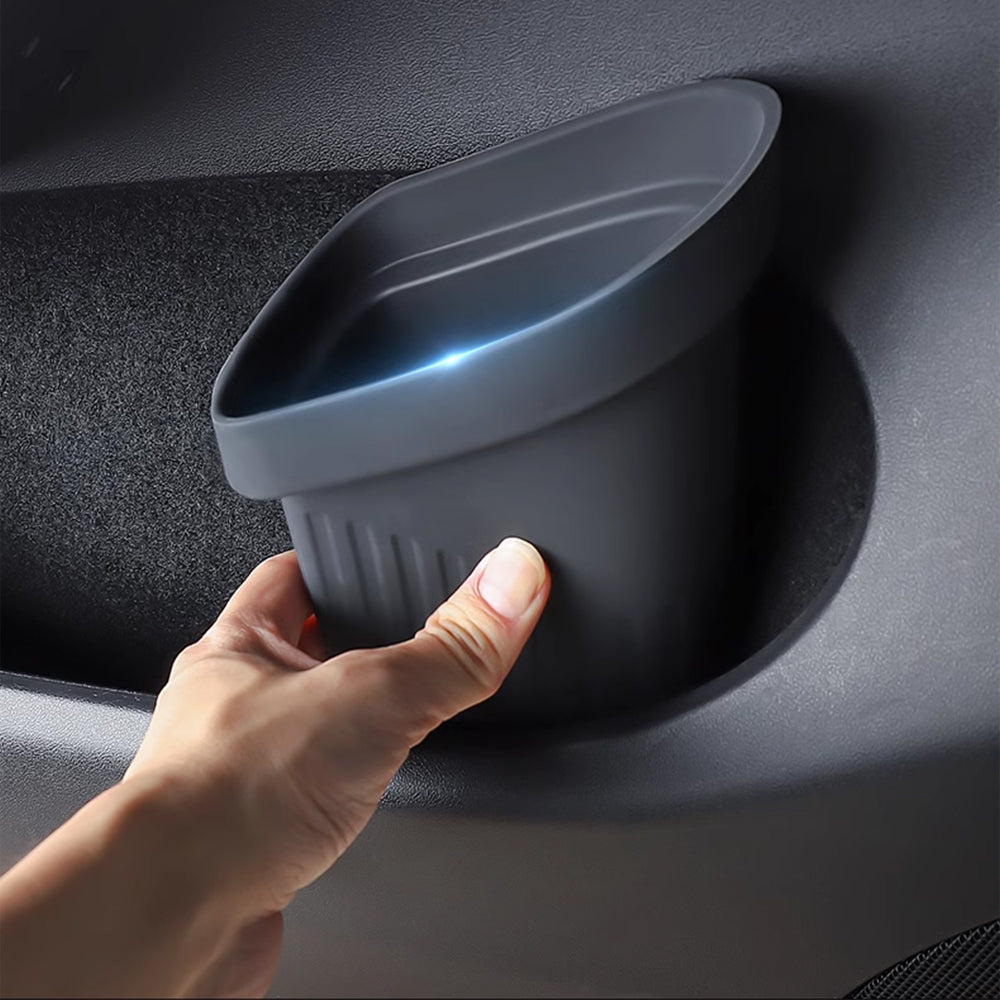 Tesla Silicone Trash Can Car Cup Holder Trash Bin Auto Vehicle Garbage Can