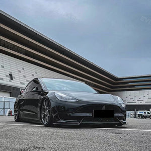 EVBASE Tesla Model Y Front Bumper Lip Fascia Front Lip Spoiler ABS Sport Body Kit Front Apron Model 3