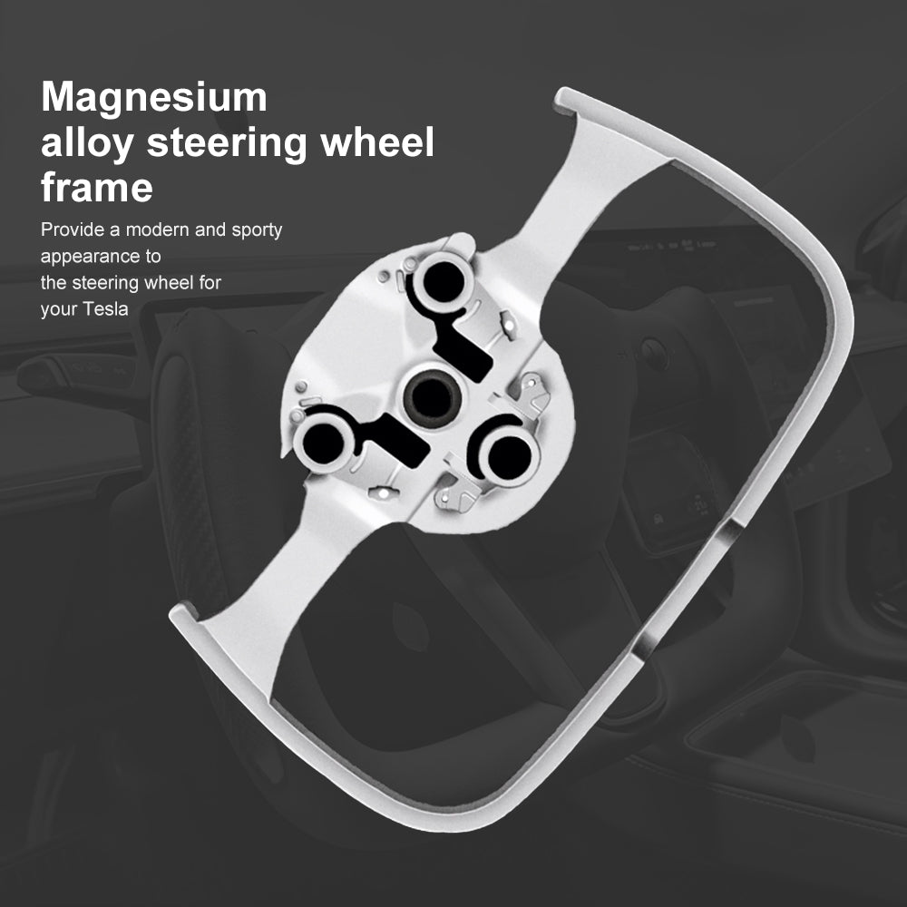 Tesla Model 3 Y Yoke Steering Wheel Inspired by Model X/S Yoke Nappa Black|EVBASE