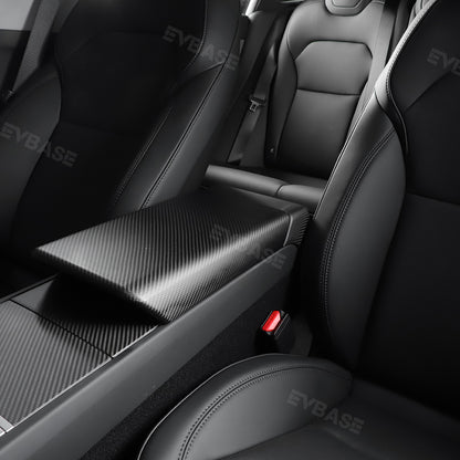 Tesla Model Y Juniper Armrest Box Cover Real Carbon Fiber Center Console Cover Trim Protection