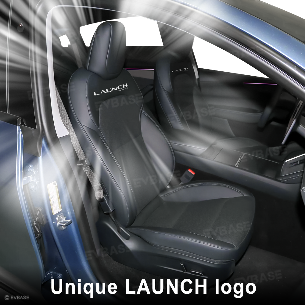 Tesla Seat Cover Model Y Juniper NAPPA Leather Full Coverage Seat Protector WIth Launch Logo