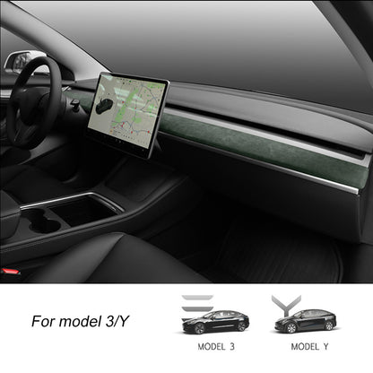 Tesla Model 3/Y Alcantara Dashboard Cover Interior Trim Dash Replacement Center Console Panel Strip