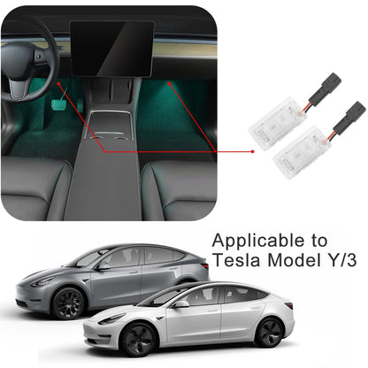 EVBASE Tesla Model 3 Y Front Footwell LED Lighting Ambient Lights Tesla Interior Accessories