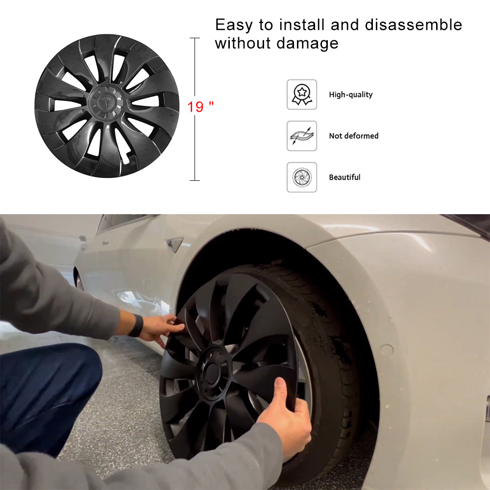 Tesla Model 3 19 Inch Hub Cap Replacement Model 3 Überturbine Wheel Caps Protector Cover Kit 4pcs