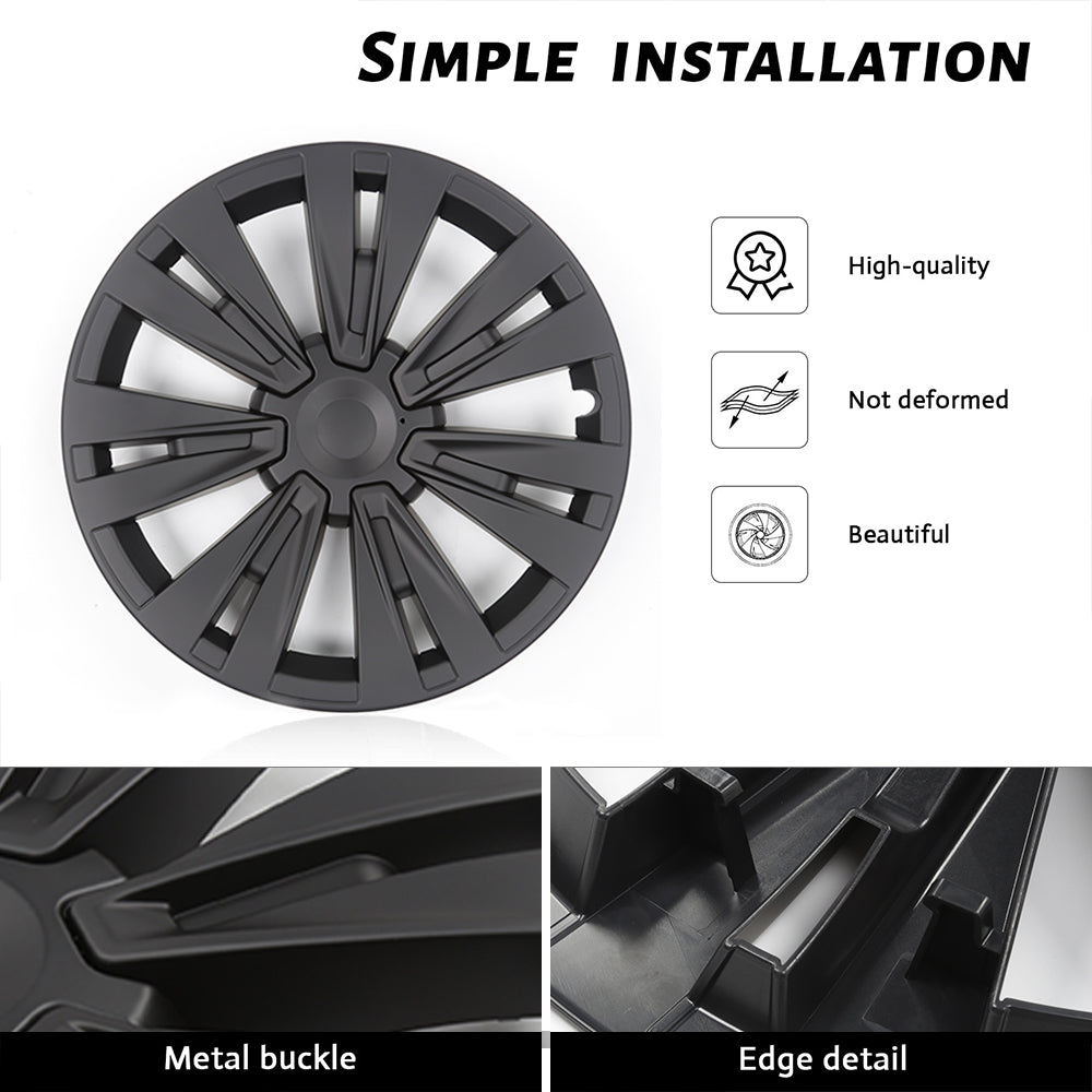 EVBASE Tesla Model Y Copri ruote a turbina 19 pollici Sport Modello X Versione Ruota Tappo 4PCS Matte