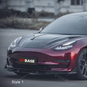 Tesla Model 3 Front Bumper Lip CMST Real Carbon Fiber Spoiler Splitter Trim Front Apron | EVBASE