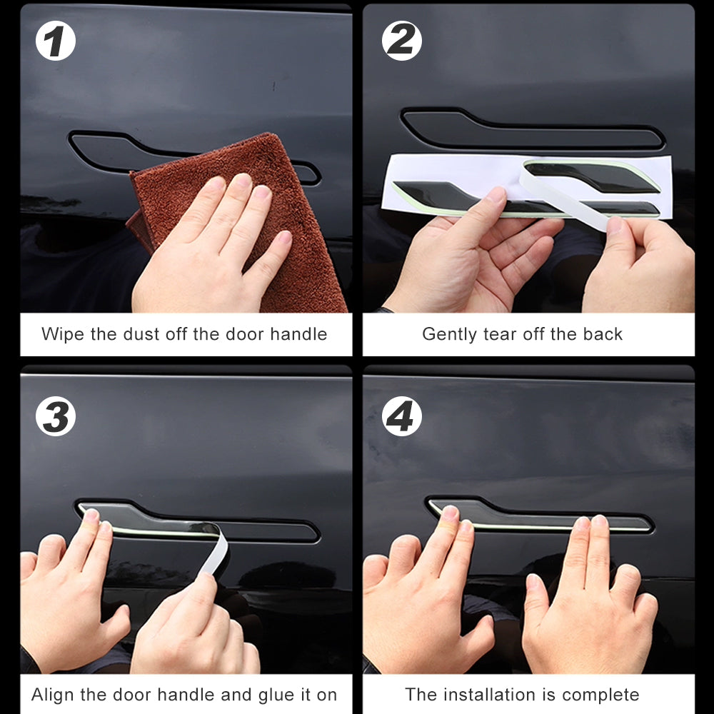 Tesla Model 3 Y Luminous Door Handle Wrap Door Handle Protector Stickers Anti-Scratch 4pcs