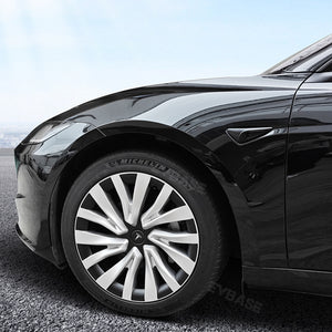 Tesla Model 3 Highland Wheel Covers 18 Inch Hubcaps Sport Wheel Caps Rim Covers 4PCS Silver & Black