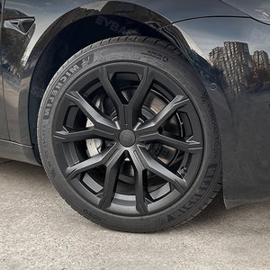 Tesla Model 3 Wheel Covers 18 Inch  ABS Sport Hubcaps Aero Wheel Caps Matte Black 4PCS