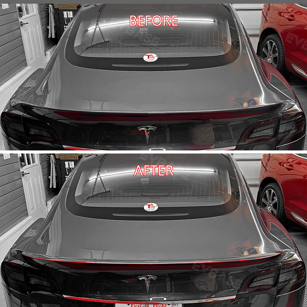 2023 EVBASE Tesla Red Carbon Fiber Spoiler Wing para Model 3 Y