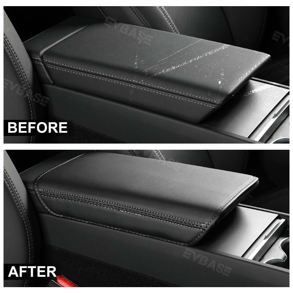 EVBASE Tesla Model 3 Highland Armrest Cover  Soft Leather Anti-Scratch Center Console Protector