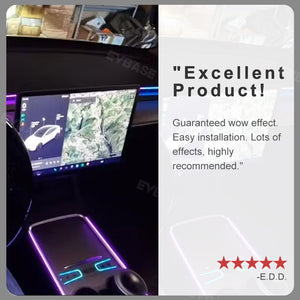 EVBASE Interior Car Neon Lights Dashboard Streamer Ambient Light For Model 3 Y