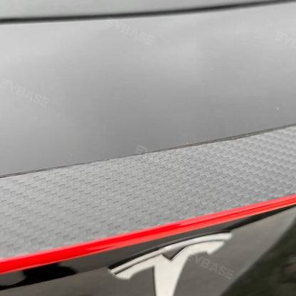 EVBASE Tesla Red Real Carbon Fiber Spoiler Wing for Model 3/Y