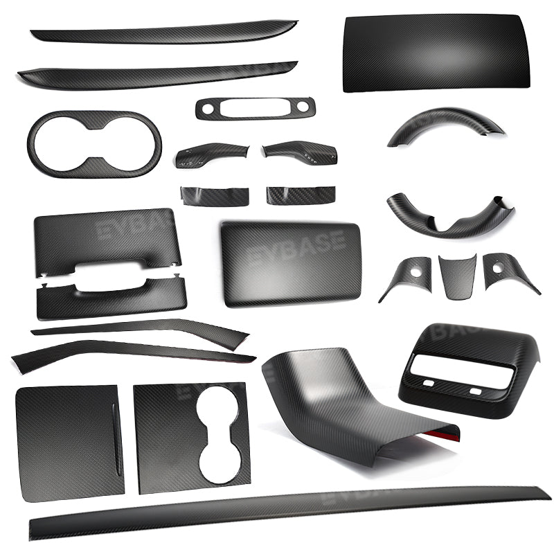 Tesla Model Y 3 Full Interior Carbon Fiber Upgrade Kit Real Molded Carbon Fiber Cover Wrap Trim Overlay Protection