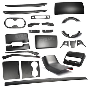 Tesla Model Y 3 Full Interior Carbon Fiber Upgrade Kit Real Molded Carbon Fiber Cover Wrap Trim Overlay Protection