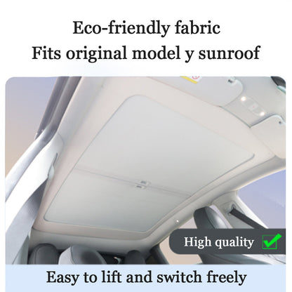 Tesla Model 3/Y Retractable Sunshade Glass Roof Sunshade with Roll Fabric style