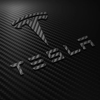 Tesla Emblem Sticker for Front Trunk/Rear Trunk Logo Decal Cover Real Carbon Fiber