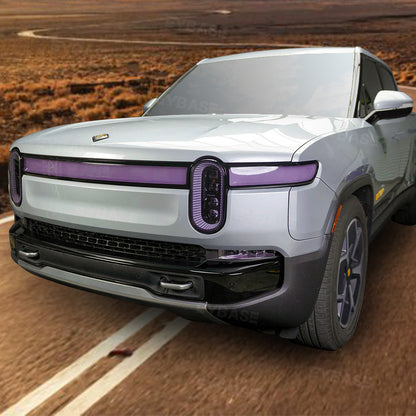 Rivian R1T Headlights TPU PPF Paint Protection Film Purple / Smoke Tint Waterproof Shield Guard Pre-Cut Transparent Film Kit