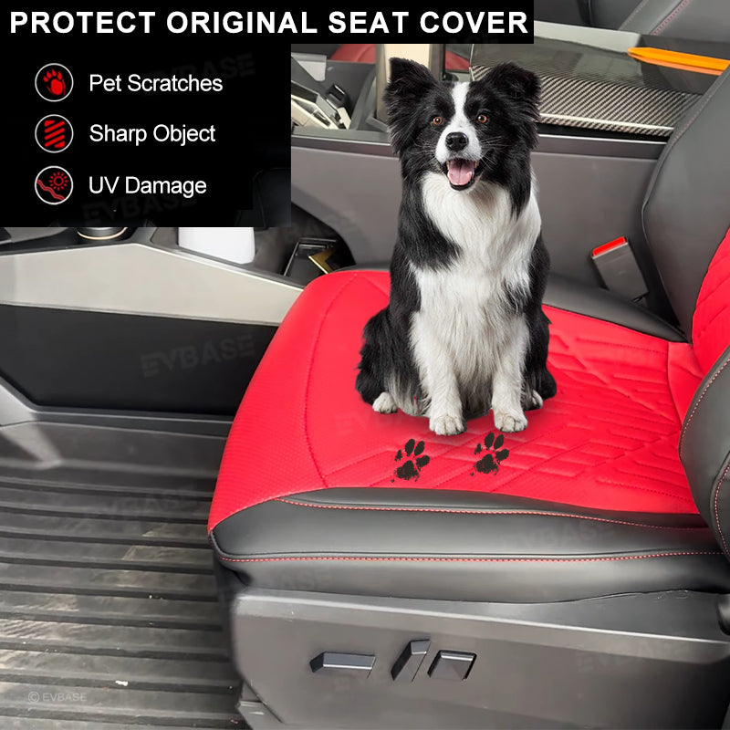 Tesla Cybertruck Seat Covers NAPPA Leather Gen 3.0 With Musk's Rocket Spirit (Light Red)