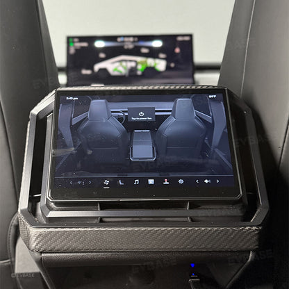 Tesla Cybertruck Rear Screen Overlay Real Carbon Fiber Display Frame Cover Backseat Air Vent Protection