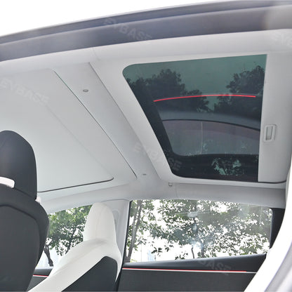 Tesla Model 3 Highland Retractable Sun Shade Glass Roof Window Roll Fabric Style Heat Insulation UV Protection