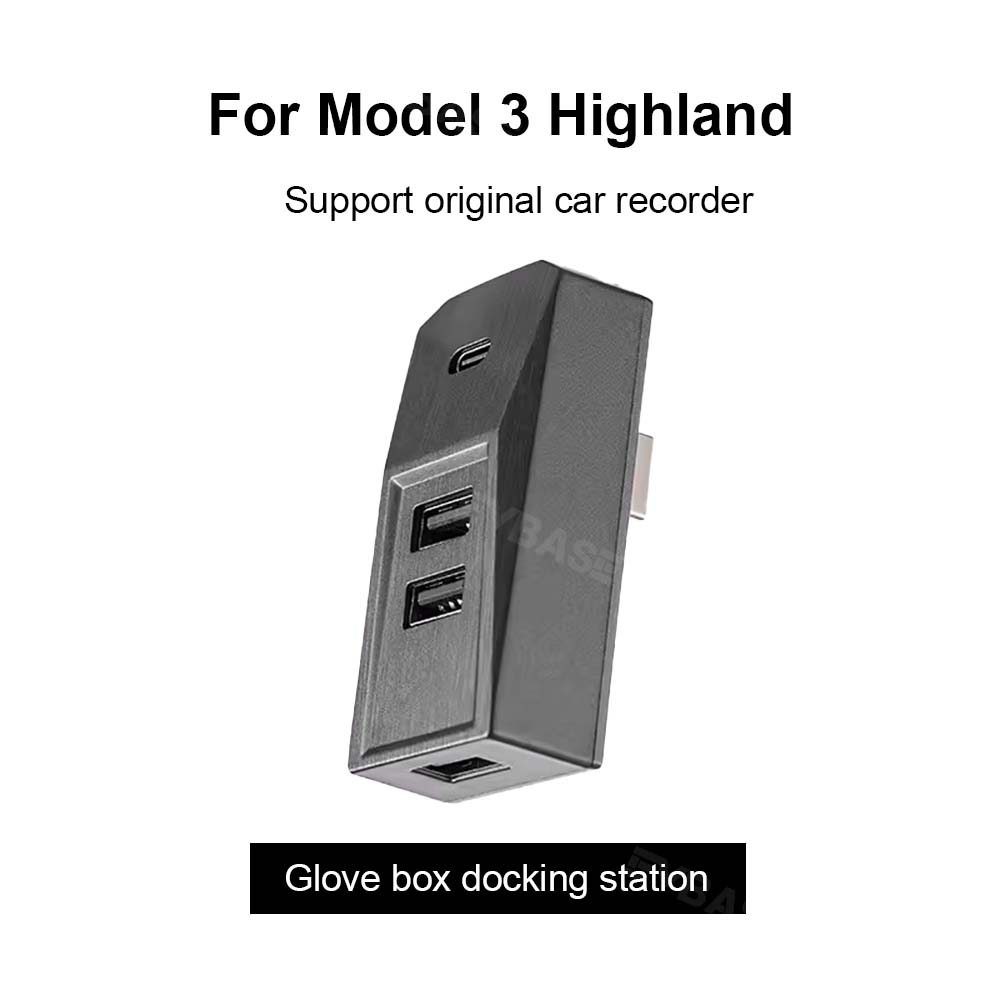 Tesla Model 3 Y Glove Box USB Hub Cybertruck Style 4-in-1 USB Hub Tesla Docking Station