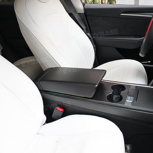 EVbase Tesla Central Control armrest Box Cover Real Carbon Fiber For Model 3 Y