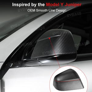 Tesla Model Y Side Mirror Covers Real Carbon Fiber Trim Overlays Protective Cover Rearview Caps Inspired By Model Y Juniper