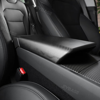 Tesla Model Y Juniper Armrest Box Cover Real Carbon Fiber Center Console Cover Trim Protection