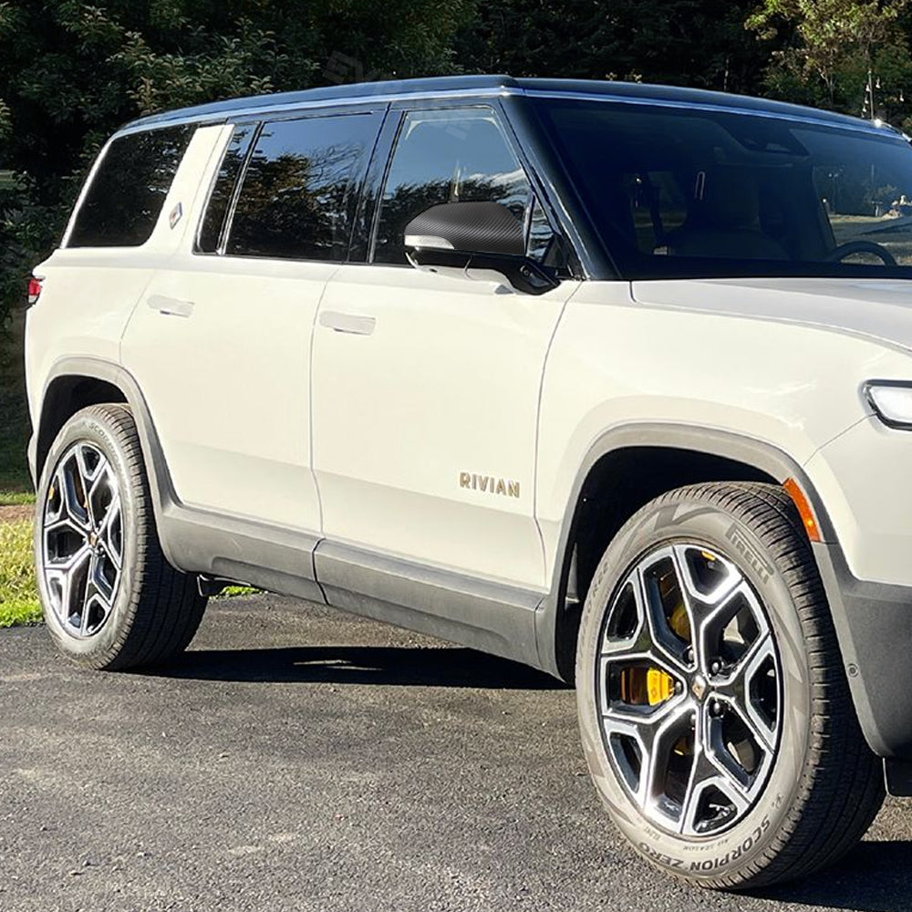 Rivian R1S Door Side Mirror Covers ABS Glossy Black Trim Protective Cover Rearview Mirror Caps