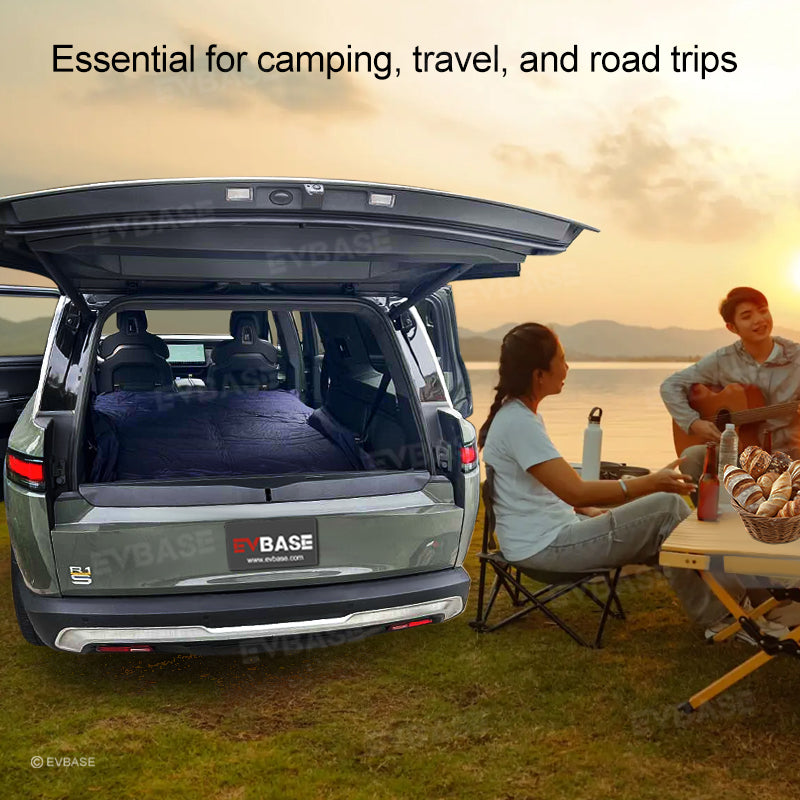 Rivian R1S Camping Mattress Inflatable Air Bed Backseat Rear Trunk Travel Accessories Gear