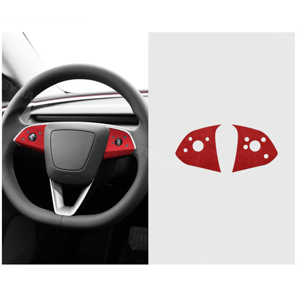 Model 3 Highland Real Alcantara Steering Wheel Cover Wrap Tesla Interior Accessories