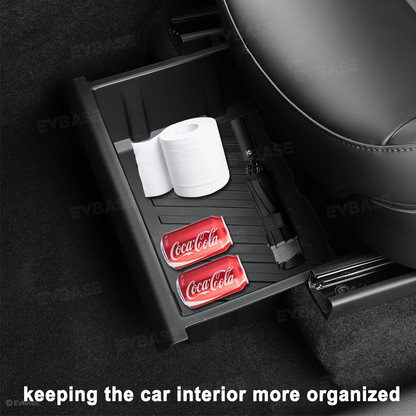 Model Y Juniper Front Underseat Storage Box Tesla Organizer Hidden Silicone Tray