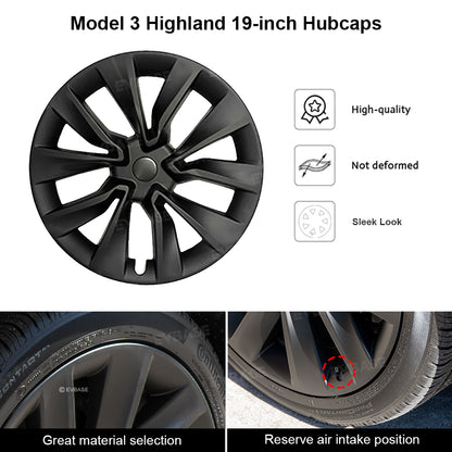 Model 3 Highland 19-Inch Wheel Covers For Nova Wheels Tesla Hub Caps Wheel Rim Protector EVBASE