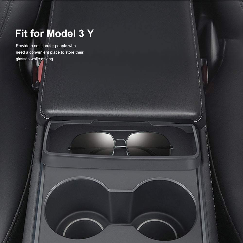 Tesla Model 3 Y Sunglasses Case Center Control Armrest Box Glasses Hol ...