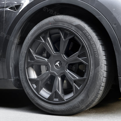 EVBASE Tesla Model Y Wheel Covers With Thunder Style 19 inch Hub Caps 4pcs Inspired by Cybertruck Model Y